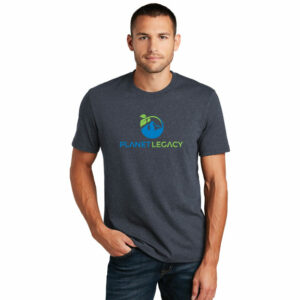 heather navy recycled tee planet legacy